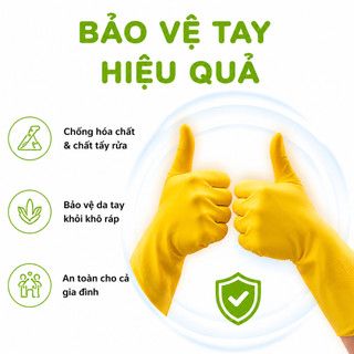 Găng Tay Cao Su Đông Cầu Vồng Rửa Bát Giặt Quần Áo GD305 - Găng Tay Rửa Chén Bát Chống Thấm Siêu Dai
