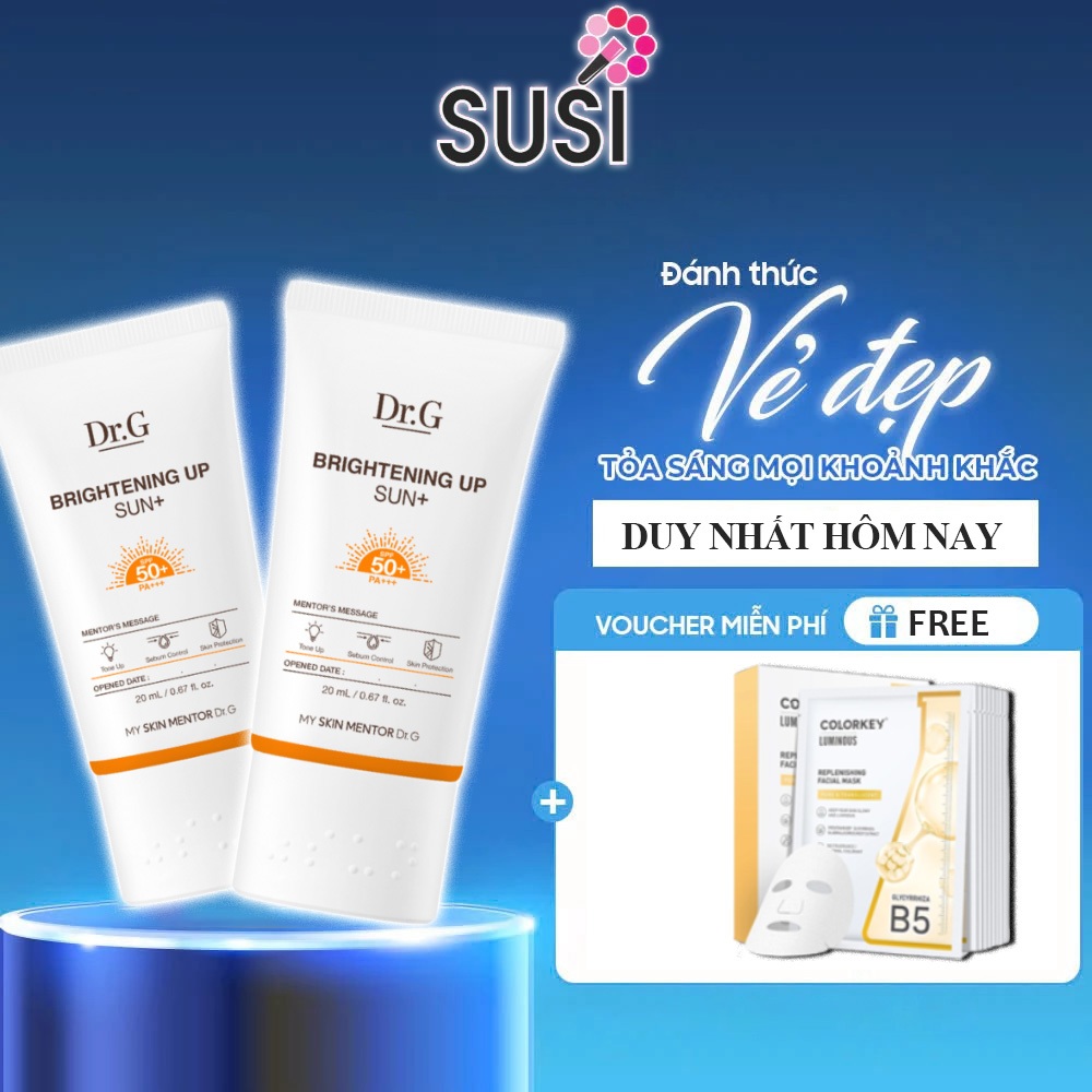 Kem chống nắng nâng tone Dr.G Brightening Up Sun+ SPF50+ PA+++ 20ml dưỡng sáng da kiềm dầu tốt
