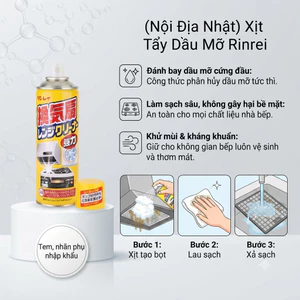 Xịt Tẩy Dầu Mỡ Rinrei Bám Quạt, Máy Hút Mùi, Bếp Tinh Dầu Cam Thơm Mát Vệ Sinh Dầu Mỡ Quạt Lò Nướng, Máy