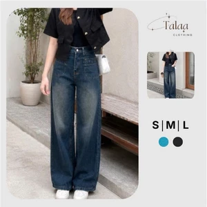 Quần Jean Ống Rộng Suông Thêu Túi Sau Talaa TL-008