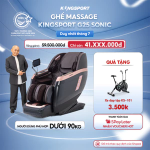 Ghế massage Kingsport Deluxe G25 Sonic, 20 bài massage tự động, công nghệ cảm biến hiện đại.