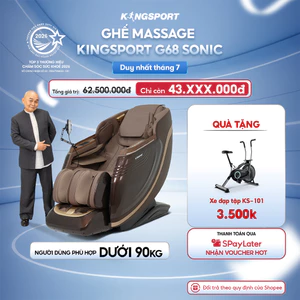 Ghế massage Kingsport Deluxe G68 Sonic, công nghệ sóng âm KingSonic, điều khiển giọng nói.