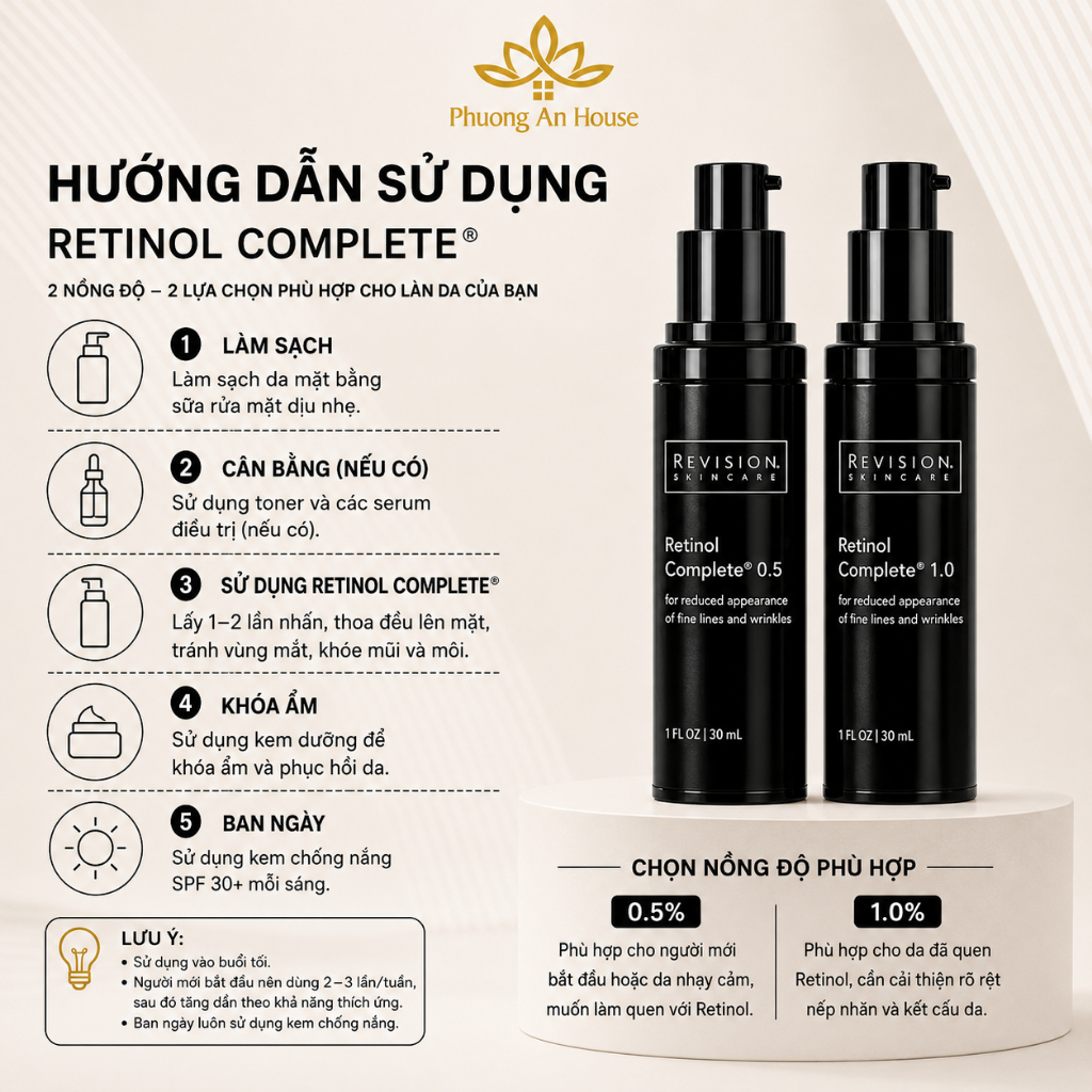 Kem Dưỡng Retinol Revision Skincare Retinol Complete 0.5 1.0 & D·E·J Night Face Cream 0.25