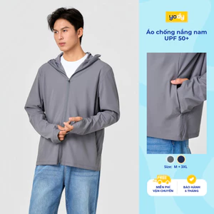 Áo khoác chống nắng nam YODY cản tia UV UPF50+, bảo vệ da, chất vải chạm mát, thoáng khí MCSJ26A002