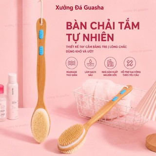 Bàn Chải Khô Body 2 Mặt Tiện Lợi Chất Liêu Lông Tự Nhiên Làm Sạch Da Tẩy Da Chết Trên Da Loại 1