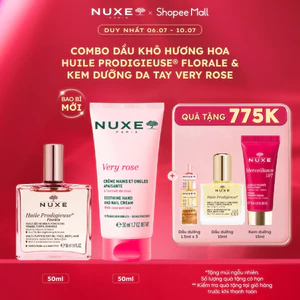 Combo Dầu dưỡng khô đa năng Hương Hoa Huile Prodigieuse Florale 50ml & Kem dưỡng da tay và móng Very Rose 50ml