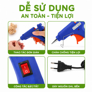 Súng Bắn Keo Nến Silicon Sửa Chữa Gia Đình GD303 - Máy Bắn Keo Nến Silicon Nóng Chảy Nhỏ 20W