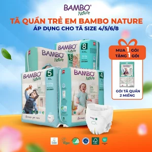 Tã Quần Trẻ Em Cao Cấp Thuần Chay Bambo Nature Nhập Khẩu Từ Đan Mạch Mỏng Nhẹ Thoáng Khí Giúp Giảm Hăm Cho Bé