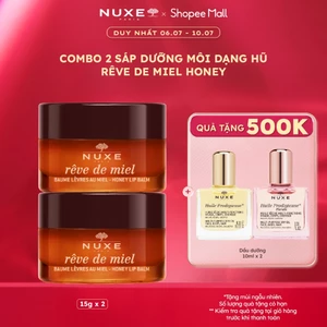 Combo 2 Sáp dưỡng môi dạng hũ Nuxe Reve De Miel Honey Lip Balm 15g