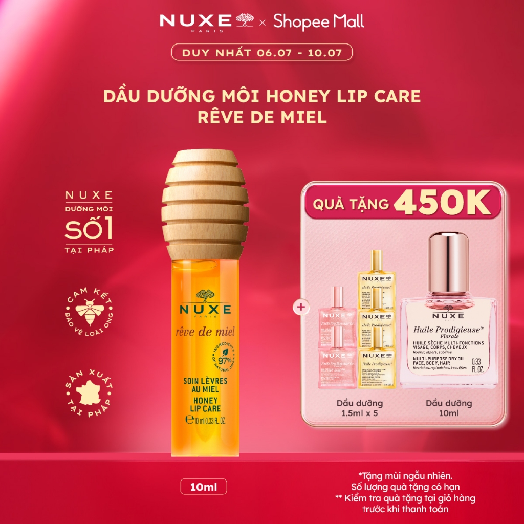 Dầu dưỡng môi Nuxe Rêve de Miel Honey Lip Care 10ml