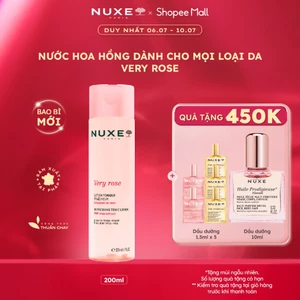Nước Hoa Hồng Làm Sạch Cặn Trang Điểm & Dưỡng Ẩm Cho Mọi Loại Da Nuxe Very Rose 200ml