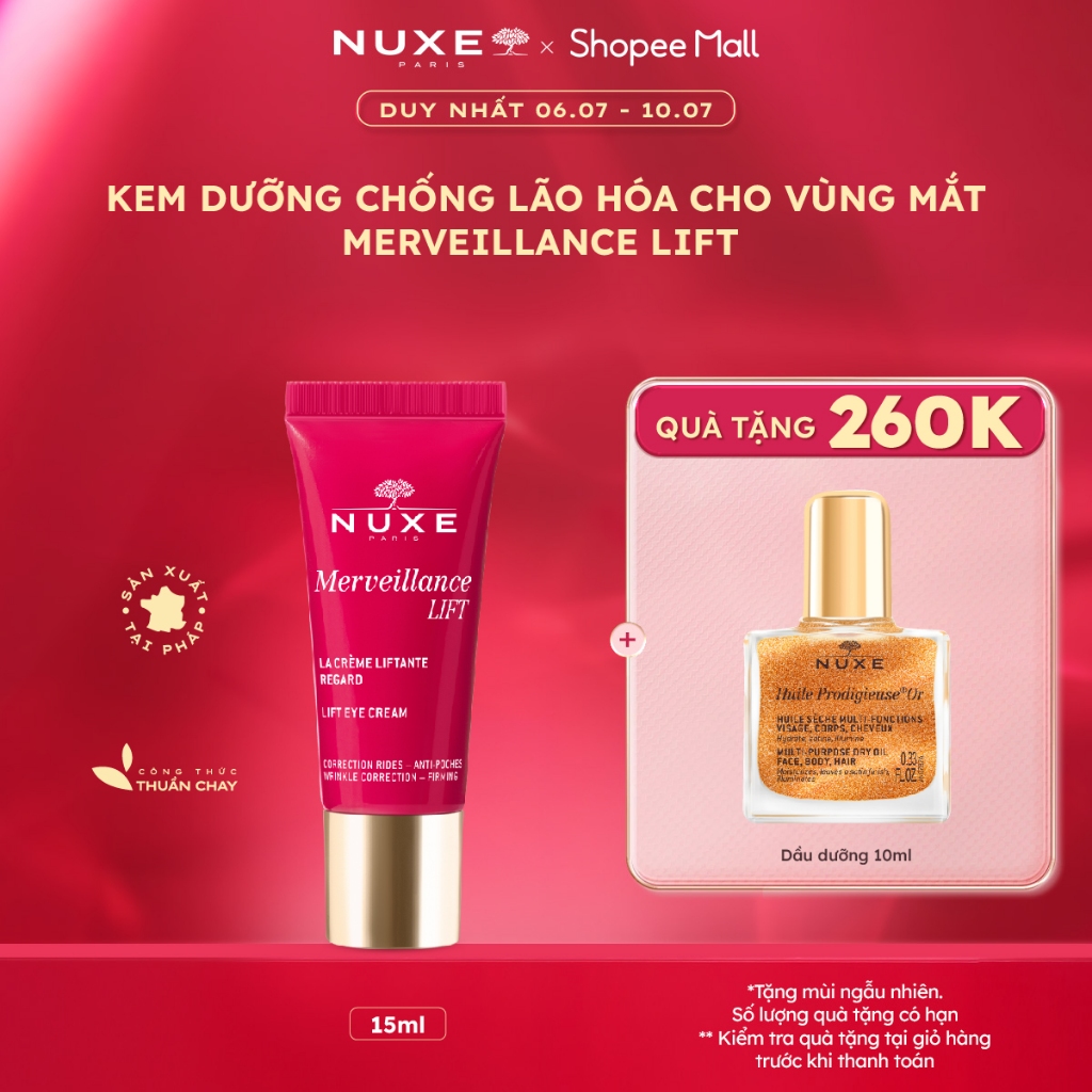 Kem dưỡng nâng cơ và chống lão hóa chuyên sâu cho vùng mắt NUXE Merveillance LIFT Lift Eye Cream 15ml