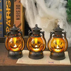 Đèn Dầu LED Halloween Trang Trí Vintage Ánh Sáng Vàng Ấm Đèn Decor Noel Tiệc MUN STORE DENHA24