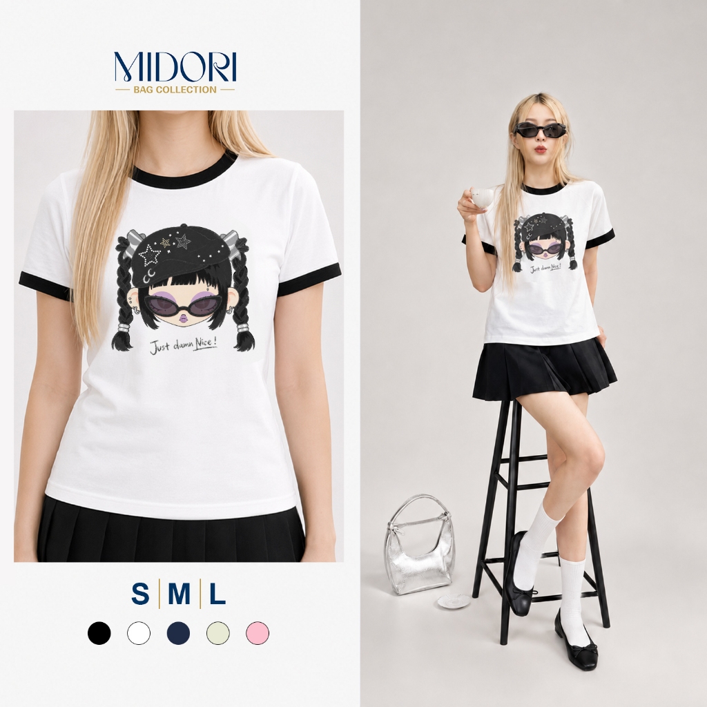 Áo Thun Baby Tee NICE Thời Trang Phông Nam Nữ Unisex Cotton Local Brand | MIDORI BAG COLLECTION