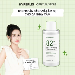 Nước Cân Bằng Dịu Da HYPERLIS 82+ CICA & HEARTLEAF SOOTHING TONER Cấp Ẩm Da Nhạy Cảm Chai 200ml