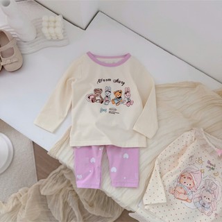 Quần áo trẻ em, Bộ cotton hoạ tiết cho bé 9-21kg S2166 Tiểu Yến KID