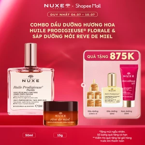 Combo Dầu dưỡng khô Nuxe Huile Prodigieuse Florale Multi-purpose 50ml & Sáp dưỡng môi 15g