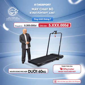 CHỈ GIAO MIỄN BẮC | Máy chạy bộ KINGSPORT ABC thảm chạy kim cương, tốc độ tối đa 8km/h, kèm khóa an toàn