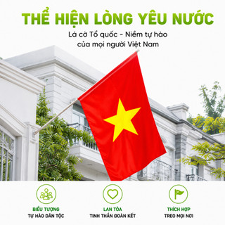 Cờ Quốc Kỳ Việt Nam Có Dây Cuốn Cán 80x120cm GD299 - Cờ Đỏ Sao Vàng Tổ Quốc Vải Satanh Vải Bóng Đẹp