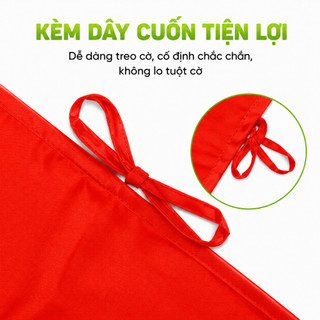 Cờ Quốc Kỳ Việt Nam Có Dây Cuốn Cán 80x120cm GD299 - Cờ Đỏ Sao Vàng Tổ Quốc Vải Satanh Vải Bóng Đẹp