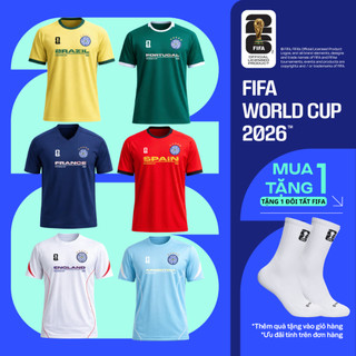BST Áo thun Unisex Nam Nữ World Cup Edition 26, Áo thi đấu cổ vũ đội tuyển bóng đá Tây Ban Nha, Argentina, Pháp,..