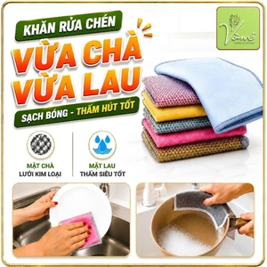 Khăn Rửa Chén Vừa Lâu Vừa Chà - Lưới Kim Loại 2 Mặt Đa Năng - Vòm Decor - Chà Sạch Dầu Mỡ, Cho Xoong Nồi Chả