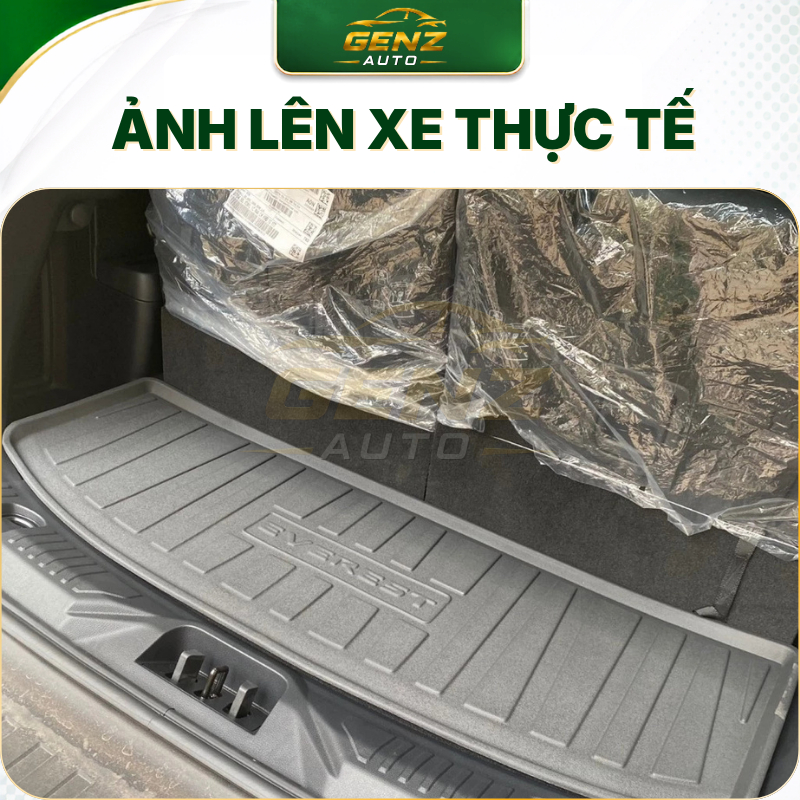 Lót cốp Ford Everest 2017 - Nay - Nhựa dẻo TPO Không mùi, Chuẩn khít form xe, Chống thấm nước