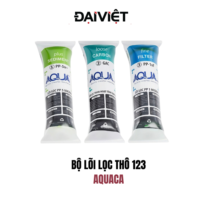 Combo 3 lõi lọc thô 123 AQUA chính hãng giá rẻ