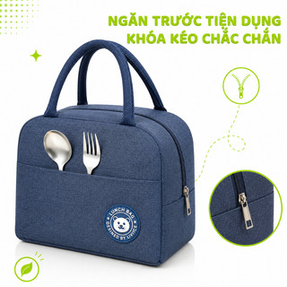Túi Giữ Nhiệt Đựng Cơm Văn phòng Hình Gấu GD297 - Túi Đựng Hộp Cơm Giữ Nhiệt Chống Thấm Lót Bạc