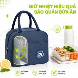Túi Giữ Nhiệt Đựng Cơm Văn phòng Hình Gấu GD297 - Túi Đựng Hộp Cơm Giữ Nhiệt Chống Thấm Lót Bạc