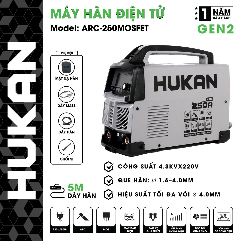 Các Dòng Máy Hàn HUKAN G2-200MINI / G2-200ARC / G2-220ARC / G2-250ARC /  ARC-200 IGBT /  ARC-250 IGBT / ARC-250MOSFET