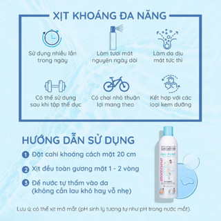 Xịt khoáng Evoluderm Atomiseur Eau Pure dưỡng ẩm làm dịu và bảo vệ làn da suốt cả ngày dài