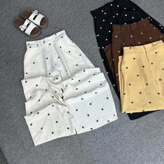 Quần Baggy Thụng Nữ Hình Trám Bigsize 40-70KG Cạp Khóa Trước Chun Sau Đũi Vân Mây Mềm Mát Dài 92cm Phù Hợp Đi Chơi Học C