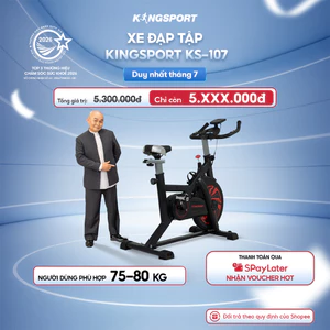 Xe đạp tập KINGSPORT KS-107 khung sườn chắc chắn, chuyển động êm ái, kháng lực mạnh mẽ