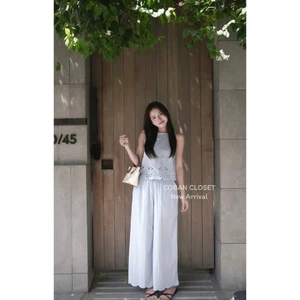 SET ÁO SÁT NÁCH THÊU HOA NỔI + QUẦN SUÔNG DÀI | STYLE THANH LỊCH NỮ TÍNH | OUTFIT TIỂU THƯ HOT TREND BY CHAMIE STORE