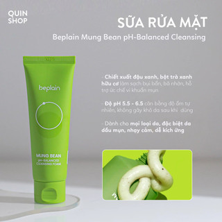 Sữa rửa mặt đậu xanh beplain chính hãng Hàn Quốc amino acid làm sạch sâu, dưỡng ẩm cho da dầu mụn