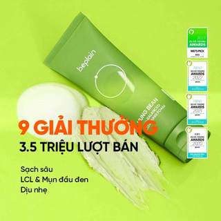 Sữa rửa mặt đậu xanh beplain chính hãng Hàn Quốc amino acid làm sạch sâu, dưỡng ẩm cho da dầu mụn