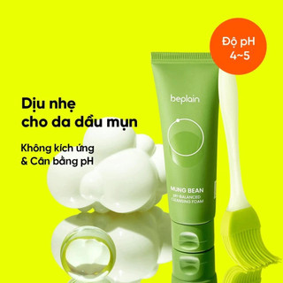 Sữa rửa mặt đậu xanh beplain chính hãng Hàn Quốc amino acid làm sạch sâu, dưỡng ẩm cho da dầu mụn