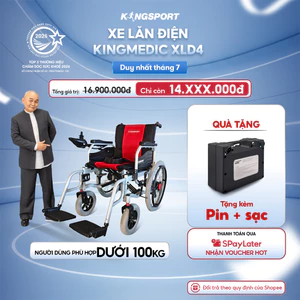 CHỈ GIAO MIỀN NAM | [TẶNG KÈM PIN, SẠC] Xe lăn điện KINGSPORT KINGMEDIC XLD4 tải trọng đến 120kg