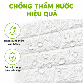 Tấm Xốp Dán Tường Giả Gạch Chống Ẩm Cách Âm GD291 - Xốp Dán Tường Giả Gạch 3D Đủ Màu 70cm x 77cm