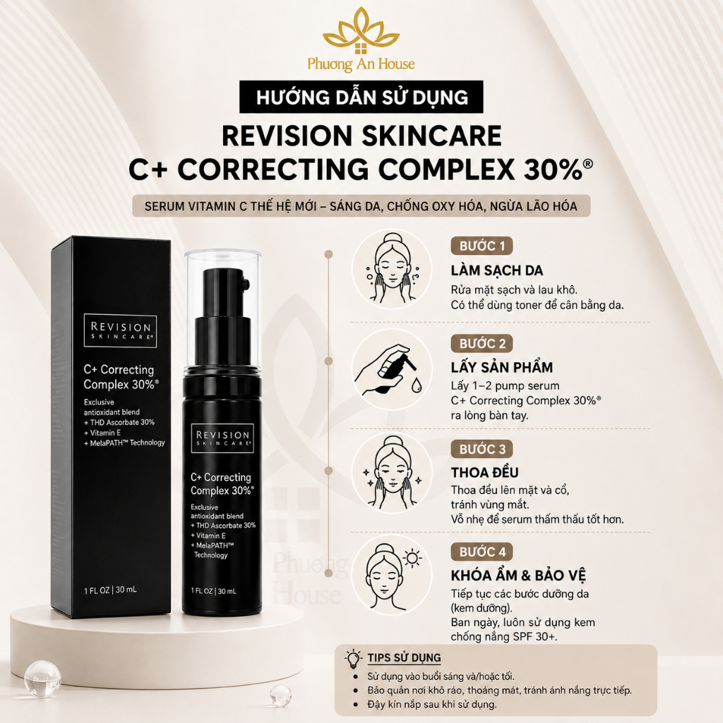 Serum dưỡng sáng da và chống oxy hoá Revision Skincare C+ CORRECTING COMPLEX 30% 30mL