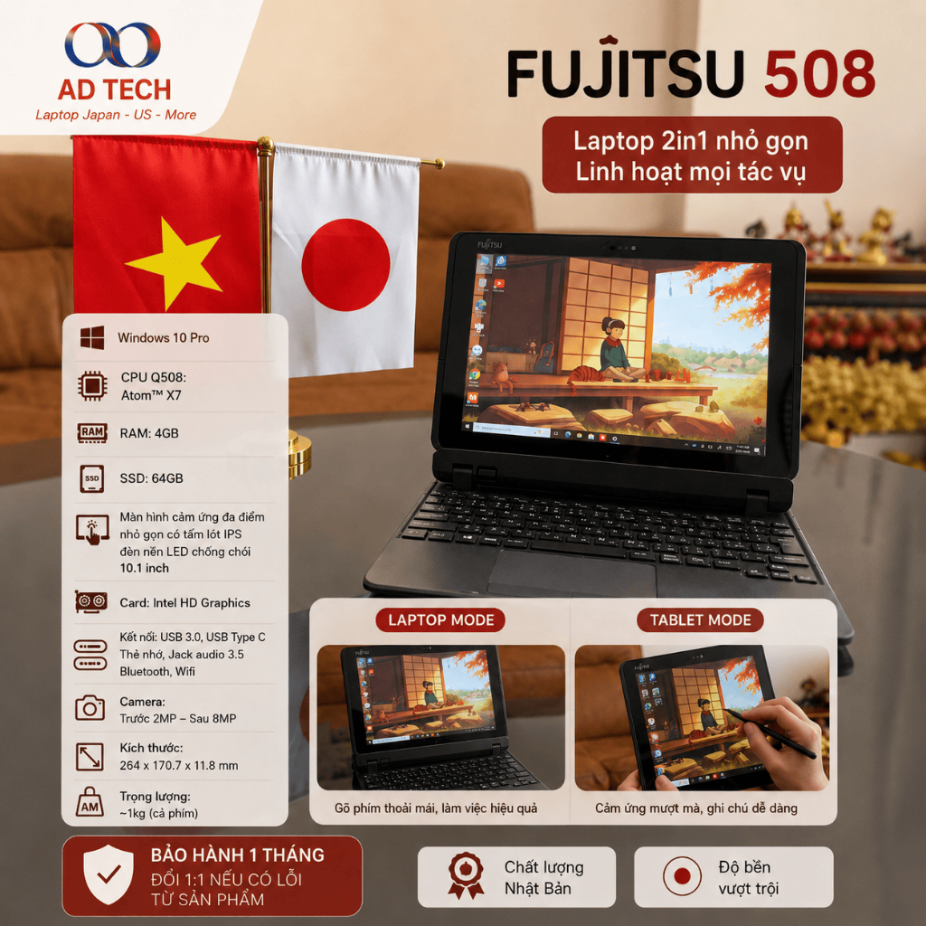Laptop 2in1 Fujitsu Q507 508 509 5010 5011 kiêm máy tính bảng Tablet ...