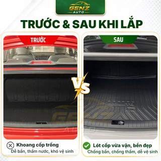 Lót cốp Kia Soluto 2018 - Nay - Nhựa dẻo TPO Không mùi, Chuẩn khít form xe, Chống thấm nước