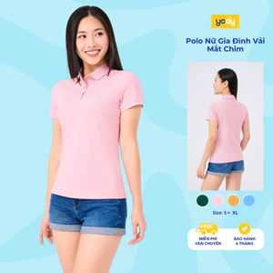 Áo phông có cổ YODY nữ tay ngắn vải cotton mắt chim,áo thun cổ bẻ phông thoáng mát mềm mịn APN7280