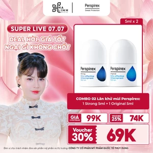 COMBO 02 Lăn khử mùi Perspirex bất kì 5ml x2: Dành cho cả Nam và Nữ