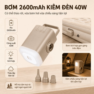 Đệm hơi gấp gọn 1/2/3 người, Queen size tự động, có bơm điện/sạc, tặng gối ngủ. Dày êm, dùng trong nhà, du lịch, cắm trạ