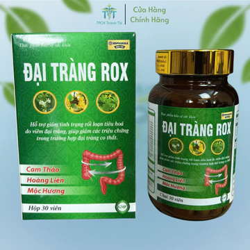 ( Chai ) Viên Uống ĐẠI TRÀNG ROX Hỗ Trợ Giảm Viêm Đại Tràng, Giảm Tiêu Chảy, Táo Bón - Hộp 30 Viên
