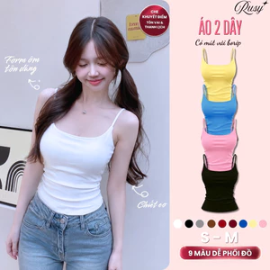 Áo Hai Dây Nữ RUSY Chất Borip Co Giãn Form Ôm Body Tôn Dáng Basic Dễ Phối Đồ 2S05