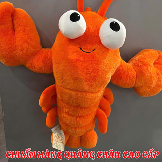 Gấu Bông Tôm Hùm Alaska Hàng Chuẩn QCCC 90cm/65cm Càng To Mắt Lồi, Lông Mượt