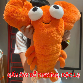 Gấu Bông Tôm Hùm Alaska Hàng Chuẩn QCCC 90cm/65cm Càng To Mắt Lồi, Lông Mượt